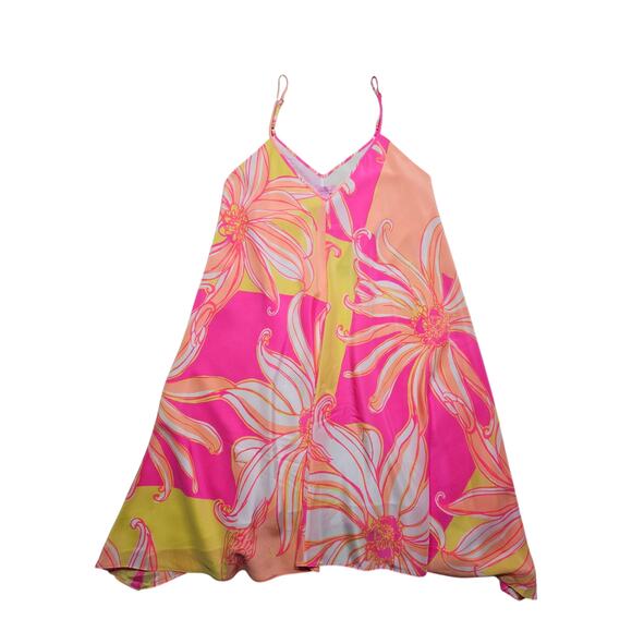 New Lilly Pulitzer Just a Splash Multicolor Spaghetti Straps Silk Clara Dress XS - Picture 3 of 11